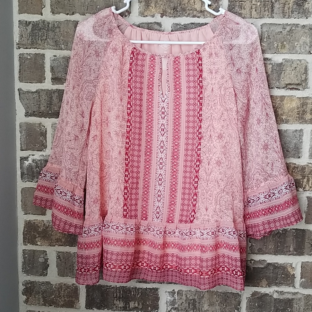 ❤St. John's Bay Pink Floral Blouse